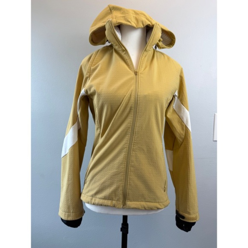 Nike Sphere Pro Women Small Mustard Yellow Full Zip Hooded Jacket Adjustable